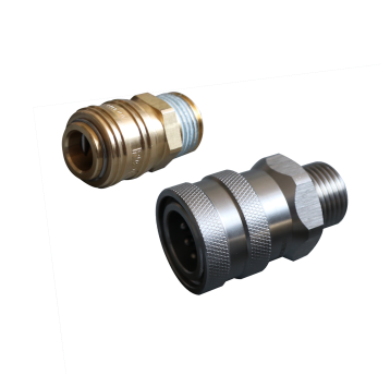 Quick couppling set for mobile cleaning point